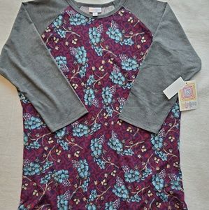 LuLaRoe Floral Randy Raglan T-Shirt NWT